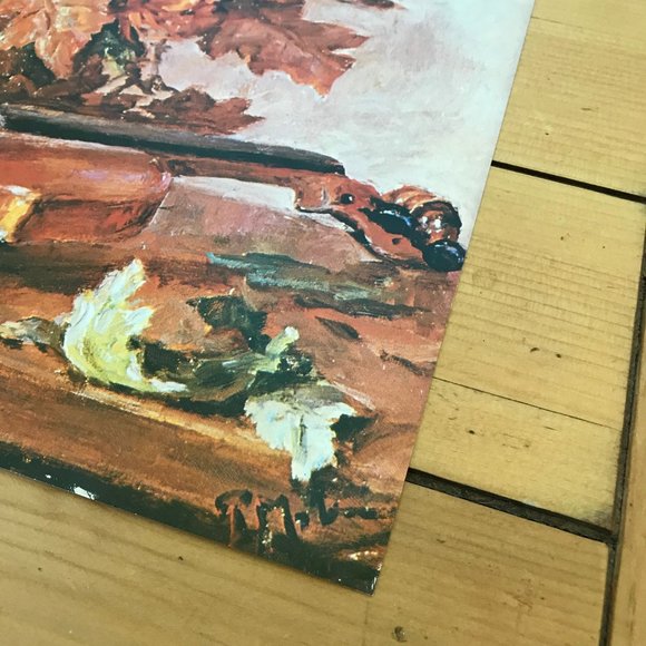 Still Life Violin & Chrysanthemum Bouquet Art Print P Moldeveld Vintage 11x14" - Picture 2 of 5